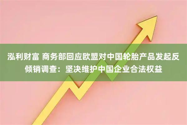 泓利财富 商务部回应欧盟对中国轮胎产品发起反倾销调查：坚决维护中国企业合法权益